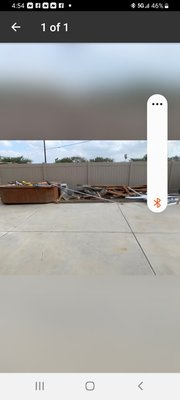 Customer needed hot tub broken down and removed along with other debris. - Hot tub full of wood and a pile of 8 to 12 ft pieces of wood. Removed. Customer needed hot tub broken down and removed along with other debris. - Hot tub full of wood and a pile of 8 to 12 ft pieces of wood. Removed.
