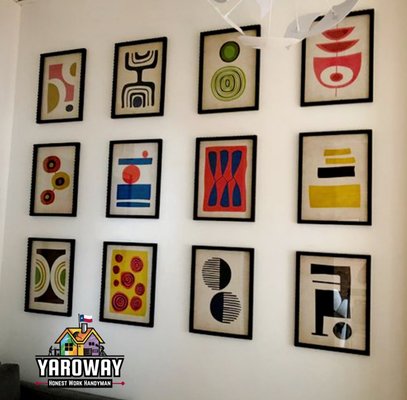 Mounted 12 paintings symmetrically - Mounted 12 paintings symmetrically. Mounted 12 paintings symmetrically - Mounted 12 paintings symmetrically.