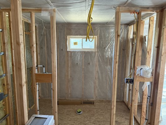 Custom Tiled shower with dual shower heads/valves - New custom tiled shower with schluter system. Custom Tiled shower with dual shower heads/valves - New custom tiled shower with schluter system.