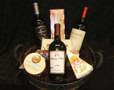 Wine and Food Baskets - Prefer to send wine or food to your recipient? We can do that! Here is just a sample of the wine and food baskets we sell. All are customizable to fit your gifting needs. Call us or visit our website for more information. Wine and Food Baskets - Prefer to send wine or food to your recipient? We can do that! Here is just a sample of the wine and food baskets we sell. All are customizable to fit your gifting needs. Call us or visit our website for more information.