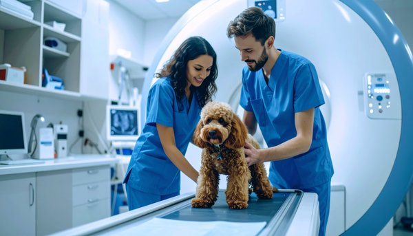 Why MRI? - In neurology, the clinical signs (“symptoms”) exhibited by a pet depend on where the disease is located rather than what disease process is present. In other words, a brain tumor, stroke, or infection in the same area of the brain cause very similar clinical signs so the cause of your pet’s illness can’t be determined on exam alone. As a result, advanced imaging is required in most cases. MRI allows your veterinarian to quickly and safely provide a more accurate diagnosis of your pet’s illness, in turn, they can then more accurately treat and provide an improved quality-of-life for your four-legged-friends. Why MRI? - In neurology, the clinical signs (“symptoms”) exhibited by a pet depend on where the disease is located rather than what disease process is present. In other words, a brain tumor, stroke, or infection in the same area of the brain cause very similar clinical signs so the cause of your pet’s illness can’t be determined on exam alone. As a result, advanced imaging is required in most cases. MRI allows your veterinarian to quickly and safely provide a more accurate diagnosis of your pet’s illness, in turn, they can then more accurately treat and provide an improved quality-of-life for your four-legged-friends.