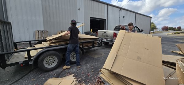Lots Of Cardboard - This job was a big one. Over 2,000 lbs of cardboard! Quoted and removed next day as requested by client!!