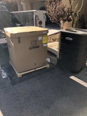 Installation on High Efficiency HVAC System. - The Customers home was dropping in Temperature in December and wanted a reliable, efficient HVAC system. After we completed the installation, the customer was so impressed. He hired us to install evaporative coolers on his entire commercial property. Installation on High Efficiency HVAC System. - The Customers home was dropping in Temperature in December and wanted a reliable, efficient HVAC system. After we completed the installation, the customer was so impressed. He hired us to install evaporative coolers on his entire commercial property.