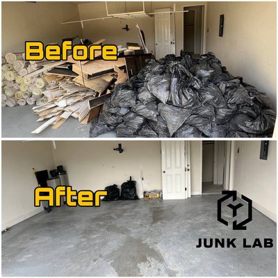 From Clutter to Clear - Call junk Lab for all you Junk Removal needs! - This is quite a big job and was done by Junk Lab for $1300 since we did 2 full trailer loads. One full load cost 650$, for special proposal text or call us!