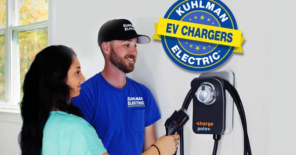 EV Charger Installation - Kuhlman Electric installs EV Chargers for every make and model. We provide a free estimate and once accepted we get to work and complete the project typically in 1-day or less. This home only had a 100A service which can mean there isn't enough space for wiring the EV Charger. We came up with a solution that didn't require the customer to do a full upgrade on the home's service panel to allow for the EV charger. The solution was to install an energy management system, a DCC unit. A DCC is an electronic vehicle energy management system that allots power to the EV, reducing demand on the homes panel. The customer was very happy with our process, our team, and the results!