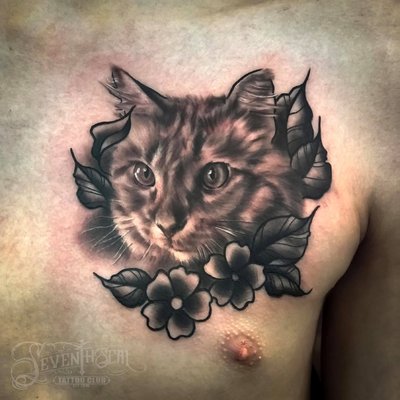 Tattoos by the great Sam Enriquez - If you have been to our tattoo shop, then you know about the artist Sam Enriquez. Sam is a very talented and accomplished professional fine artist. He tattoos perfectly, paints with passion and was also an art teacher! If you would like to see more beautiful art done by this artist, please click on our website in our profile.