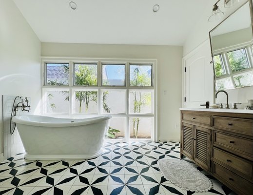Bathroom remodel - Bathroom remodel prices can greatly vary. For example materials used (bigger tiles or smaller tiles are more expensive to lay), plumbing to move or type of fixture to install.