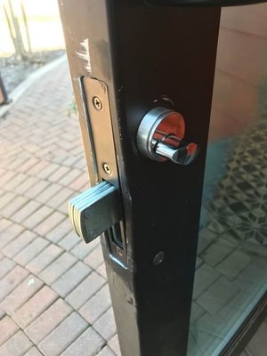 Commercial Break In - As the warmer months approach, unfortunately break-ins become more and more common. Not to worry though, 911 Locksmith & Security is here for all your emergency security needs! 

Check out the before and after of this commercial building break in. Thankfully the thief did not make out with anything valuable and our technicians were able to get the lock re-secured and looking good as new!
