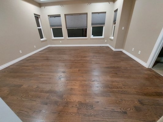 Bedroom remodel - this is a remodel I did pulled out carpet and put in 600 ft of #2 red oak 3 4 5 inch sanded and finished the color is 50% classic gray and Bedroom remodel - this is a remodel I did pulled out carpet and put in 600 ft of #2 red oak 3 4 5 inch sanded and finished the color is 50% classic gray and
