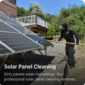 Solar panel Cleaning - Dust and buildup on solar panels can quietly cut your energy output. We safely clean each panel to restore efficiency and protect your investment — clearer panels, better production. Solar panel Cleaning - Dust and buildup on solar panels can quietly cut your energy output. We safely clean each panel to restore efficiency and protect your investment — clearer panels, better production.