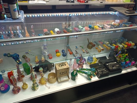 Glass - We carry a huge selection of glass.  Stop in and ask one of our team members to show you any piece for you to handle first before purchase.