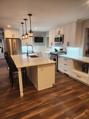 Kitchen remodel - This kitchen remodel was done on a modular home and making it bigger was a challenge because of the type of exterior walls.  But it all turned out beautifully.