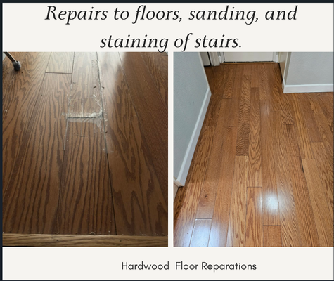 Floor Repair and Stairs Staining - The project took place at Okan's residence, where we expertly repaired the wood and laminate flooring and performed essential stairs repairs, including sanding and staining. Our team completed the entire job in just one day and two hours, highlighting our commitment to efficiency and our ability to deliver outstanding results swiftly. You can trust us to transform your space with quality craftsmanship in record time.