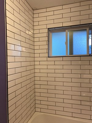Bathroom Tub Remodel - this tub was remodeled because the water was already getting into the walls