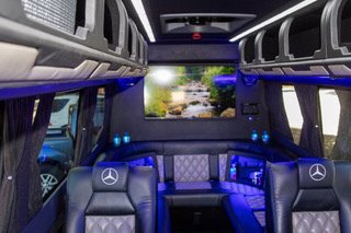Party Style Mercedes-Benz Sprinter Van - Mercedes Ben sprinter van this van hold up to 15 people comfortably has 2 tv, usb changer also has beverages (water, Coca-Cola, Pepsi, sprite, 7-up , Orange juice, Cranberry juice, Pineapple  juice, Red bull, Monster, and a set of 2 bottles of  alcohol