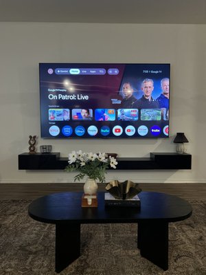 Tv outlet / Tv installation - Customer called us mentioning she wanted a sleek setup with no cords showing for her new tv in the living room. We Installed a new outlet behind her TV and mounted the customers 100" TV for a clean, cord free look.
If you Need any electrical work done or TV mounted and have it done right! Reach out to us. Tv outlet / Tv installation - Customer called us mentioning she wanted a sleek setup with no cords showing for her new tv in the living room. We Installed a new outlet behind her TV and mounted the customers 100" TV for a clean, cord free look.
If you Need any electrical work done or TV mounted and have it done right! Reach out to us.