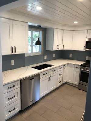 Kitchen Remodel - Full kitchen remodel in 2020. The "after" images are before backsplash and window trim were installed. The layout and cabinets were custom made but not by me. I don't have a cabinet shop. I assembled and installed the cabinets along with the shiplap ceiling. The only thing I didn't do was the tile work. Kitchen Remodel - Full kitchen remodel in 2020. The "after" images are before backsplash and window trim were installed. The layout and cabinets were custom made but not by me. I don't have a cabinet shop. I assembled and installed the cabinets along with the shiplap ceiling. The only thing I didn't do was the tile work.
