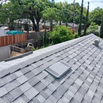 Reroof with Sierra grey - Removed old roof. Installed new synthetic underlayment and Owen's Corning duration cool roof
