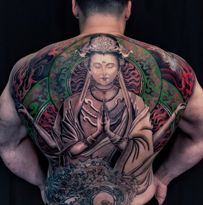 Full back - Life is short - be who you want to be, look how you want to look.  Here at TJ Tattoo we help your dreams become reality.