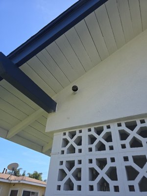 Security Camera Installation - The client requested a new security camera system installation.  We routed the wiring through the attic for a discreet installation, minimizing visible cabling.  The final cabling configuration will depend on the number of cameras purchased.