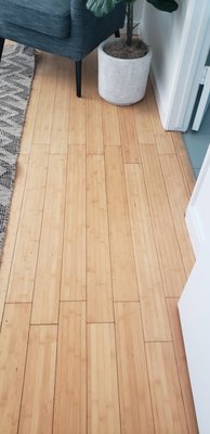 santa monica - This condo has bamboo flooring on 1st floor and 2nd floor also staircase, owned by a very nice lady and a awesome father. The floor was in great need of a refinishing due to heavy wear and tear 
we did our diligence to make the flooring brand new again and the customer loved it.