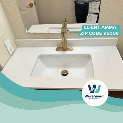 Bathroom Vanity & Plumbing Upgrade - Amma in Campbell (95008) reached out to WaveGuard for a complete bathroom sink area upgrade. We performed a clean demolition of the old unit, prepared the plumbing lines, and installed a beautiful new modern vanity topped with a premium gold faucet fixture. To maximize functionality, our team seamlessly hooked up the underlying drainage lines and integrated a brand-new, heavy-duty under-sink waste grinder unit.
Tired of outdated plumbing and worn-out fixtures? Contact WaveGuard today to schedule your expert bathroom upgrade! Bathroom Vanity & Plumbing Upgrade - Amma in Campbell (95008) reached out to WaveGuard for a complete bathroom sink area upgrade. We performed a clean demolition of the old unit, prepared the plumbing lines, and installed a beautiful new modern vanity topped with a premium gold faucet fixture. To maximize functionality, our team seamlessly hooked up the underlying drainage lines and integrated a brand-new, heavy-duty under-sink waste grinder unit.
Tired of outdated plumbing and worn-out fixtures? Contact WaveGuard today to schedule your expert bathroom upgrade!
