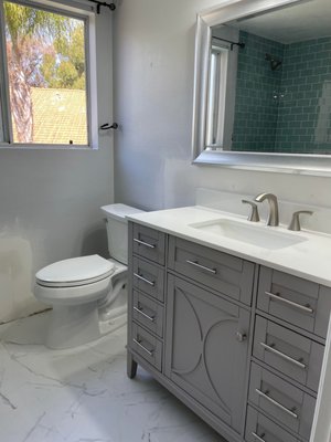 Bathroom Remodel Project - Bathroom remodel for our Huntington Beach customer. Our team provided the plumbing and installed the bathtub, the vanity, and the toilet. Bathroom Remodel Project - Bathroom remodel for our Huntington Beach customer. Our team provided the plumbing and installed the bathtub, the vanity, and the toilet.
