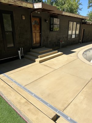 Marin County Pool Deck - We just completed this mesa buff-colored, broom-finished concrete pool deck Marin County Pool Deck - We just completed this mesa buff-colored, broom-finished concrete pool deck