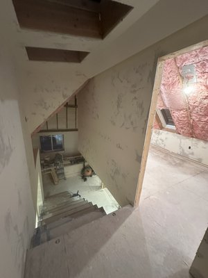 Apartment Remodel - Skim coated over existing texture, hung drywall, finished immediately after inspection. Total time on job was about a week. Hand trowel skip texture, square corner bead, floated out a lot of areas where they removed walls. Apartment Remodel - Skim coated over existing texture, hung drywall, finished immediately after inspection. Total time on job was about a week. Hand trowel skip texture, square corner bead, floated out a lot of areas where they removed walls.