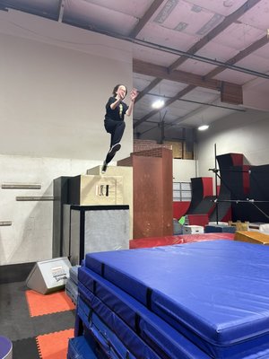 Parkour Classes for All Ages 5+ - My wife and I took over this gym when our kids were old enough to take classes. We are all about family and enjoying physical activity together or in our free time. We offer lot's of options for classes including JrPk all the way to advanced. 14+ years of experience in an industry that is only about 16 years old. We also offer private lessons and birthday parties as well host serval event through out the year. Such as, camps, nerf nights, parents night out and many more... Parkour Classes for All Ages 5+ - My wife and I took over this gym when our kids were old enough to take classes. We are all about family and enjoying physical activity together or in our free time. We offer lot's of options for classes including JrPk all the way to advanced. 14+ years of experience in an industry that is only about 16 years old. We also offer private lessons and birthday parties as well host serval event through out the year. Such as, camps, nerf nights, parents night out and many more...