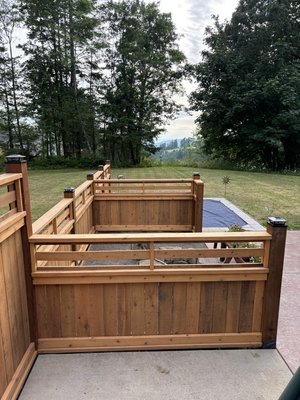 Beautiful custom privacy area built for our amazing clients in Washougal Wa - This project was done for our clients Todd & Karen who are an amazing couple. Todd was a contractor in the past, and had awesome creativity. Todd came up with a design, put it on paper and we built it ! Privacy from the outside, an area for the fire pit and an area for the seasonal pool Beautiful custom privacy area built for our amazing clients in Washougal Wa - This project was done for our clients Todd & Karen who are an amazing couple. Todd was a contractor in the past, and had awesome creativity. Todd came up with a design, put it on paper and we built it ! Privacy from the outside, an area for the fire pit and an area for the seasonal pool