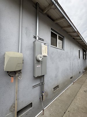 Panel Relocation - Relocated existing electrical panel to meet utility requirements. Work included disconnecting and rerouting circuits, installing the panel in the approved location, and ensuring full compliance with current electrical codes and utility specifications. This upgrade improves safety, accessibility, and prepares the home for reliable service. Panel Relocation - Relocated existing electrical panel to meet utility requirements. Work included disconnecting and rerouting circuits, installing the panel in the approved location, and ensuring full compliance with current electrical codes and utility specifications. This upgrade improves safety, accessibility, and prepares the home for reliable service.
