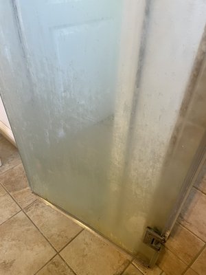 Hard Water on Shower Door - This hard water mark removal was part of a move-out cleaning after tenants left. We helped our client get the home spotless and ready for the next tenant. Our expert team specializes in deep cleaning, hard water stain removal, and move-out cleaning services, ensuring every corner of your property is pristine. Whether you’re preparing for new tenants or just need a thorough clean, we provide professional services to make your home look fresh and welcoming. Hard Water on Shower Door - This hard water mark removal was part of a move-out cleaning after tenants left. We helped our client get the home spotless and ready for the next tenant. Our expert team specializes in deep cleaning, hard water stain removal, and move-out cleaning services, ensuring every corner of your property is pristine. Whether you’re preparing for new tenants or just need a thorough clean, we provide professional services to make your home look fresh and welcoming.