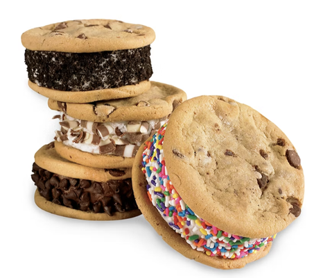 Ice Cream Cookies - Ice Cream Cookie Sandwich Variety 4-Pack - Ready Now
$12.99 • 480-540 Cal
One of each of our Cake Batter™ Sprinkle, Cookie Crumb Yum, Kiss N' Tell Chocolate, and Perfect Duet Ice Cream Cookie Sandwiches
Cake Batter™ Sprinkle: Cake Batter Ice Cream® sandwiched by moist Chocolate Chip Cookies and rolled in Rainbow Sprinkles
Cookie Crumb Yum: Sweet Cream Ice Cream sandwiched by moist Chocolate Chip Cookies and rolled in OREO® Cookie
Kiss N' Tell Chocolate: Chocolate Ice Cream sandwiched by moist Chocolate Chip Cookies and rolled in Chocolate Chips
Perfect Duet: Sweet Cream Ice Cream sandwiched by moist Chocolate Chip Cookies and rolled in White & Milk Chocolate
**This item is ready for you to pick up which means we cannot make any changes or substitutions.
Preferences
Optional
Made For - Ordering for a crowd? Tell us who this is for and we'll label it for you. Ice Cream Cookies - Ice Cream Cookie Sandwich Variety 4-Pack - Ready Now
$12.99 • 480-540 Cal
One of each of our Cake Batter™ Sprinkle, Cookie Crumb Yum, Kiss N' Tell Chocolate, and Perfect Duet Ice Cream Cookie Sandwiches
Cake Batter™ Sprinkle: Cake Batter Ice Cream® sandwiched by moist Chocolate Chip Cookies and rolled in Rainbow Sprinkles
Cookie Crumb Yum: Sweet Cream Ice Cream sandwiched by moist Chocolate Chip Cookies and rolled in OREO® Cookie
Kiss N' Tell Chocolate: Chocolate Ice Cream sandwiched by moist Chocolate Chip Cookies and rolled in Chocolate Chips
Perfect Duet: Sweet Cream Ice Cream sandwiched by moist Chocolate Chip Cookies and rolled in White & Milk Chocolate
**This item is ready for you to pick up which means we cannot make any changes or substitutions.
Preferences
Optional
Made For - Ordering for a crowd? Tell us who this is for and we'll label it for you.