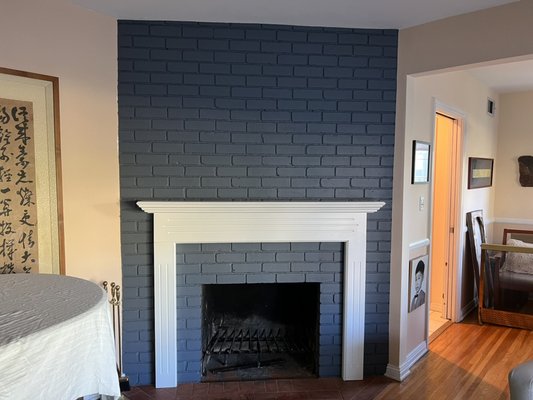 Mantel install - Lovely customer want to update fireplace. She purchased a mantle which needed assembly and she picked a beautiful gray for the brick. We remove the old mantel the which needs to be on mount/ De assembled, painted, assemble mantel, and mounted. Full installation completed within a day. Mantel install - Lovely customer want to update fireplace. She purchased a mantle which needed assembly and she picked a beautiful gray for the brick. We remove the old mantel the which needs to be on mount/ De assembled, painted, assemble mantel, and mounted. Full installation completed within a day.