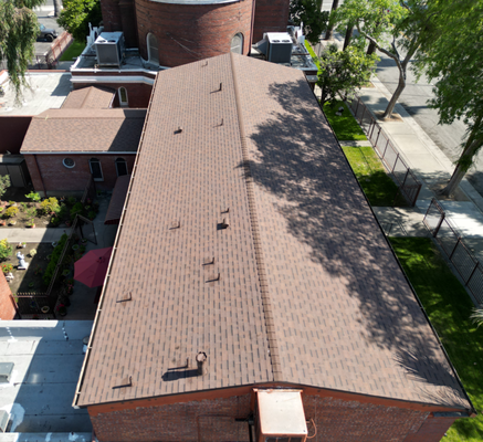 Roofing Tile to Shingle Conversion - This Church had several areas with water entering the building due to an old clay tile roof. We complete a tear off, replace all bad wood and convert this roof to shingle. check out this beautiful transformation. Roofing Tile to Shingle Conversion - This Church had several areas with water entering the building due to an old clay tile roof. We complete a tear off, replace all bad wood and convert this roof to shingle. check out this beautiful transformation.