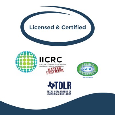 Certifications & Licensing - Our team is licensed and certified to bring you the best in restoration services. Certifications & Licensing - Our team is licensed and certified to bring you the best in restoration services.