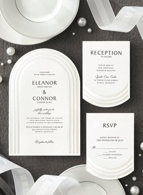 Arch Invitations - Personalize your arched wedding invitations to reflect your individual style. Choose from simple & elegant to elaborate designs, elegant fonts, and luxurious paper options. We are ready to collaborate with you, ensuring your invitations are a true reflection of your vision. #engaged #weddinginvitations #archinvitations #invitationsuite #weddingplanningtime #bridal #promiseswest www.promiseswest.com Arch Invitations - Personalize your arched wedding invitations to reflect your individual style. Choose from simple & elegant to elaborate designs, elegant fonts, and luxurious paper options. We are ready to collaborate with you, ensuring your invitations are a true reflection of your vision. #engaged #weddinginvitations #archinvitations #invitationsuite #weddingplanningtime #bridal #promiseswest www.promiseswest.com
