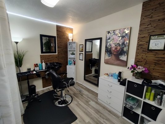 Studio Space - Welcome to my private one-chair studio — a cozy, clean, and intimate space designed for relaxation and personalized care.
Here, every client receives my full attention in a quiet, comfortable environment tailored to one-on-one service. A space where you can unwind, feel taken care of, and enjoy a truly customized hair experience.
Whether you’re coming for a haircut, scalp treatment, henna, or a blowout, this little studio is where the magic happens. Studio Space - Welcome to my private one-chair studio — a cozy, clean, and intimate space designed for relaxation and personalized care.
Here, every client receives my full attention in a quiet, comfortable environment tailored to one-on-one service. A space where you can unwind, feel taken care of, and enjoy a truly customized hair experience.
Whether you’re coming for a haircut, scalp treatment, henna, or a blowout, this little studio is where the magic happens.