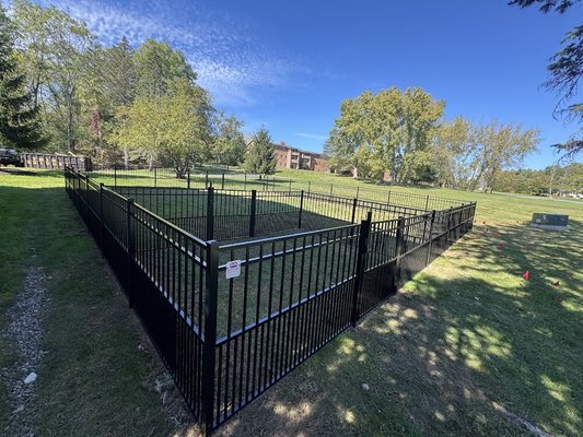 New fence Install oct 2025 - Beautiful black aluminum fence puppy picket style. If you are looking to add something like this for your backyard or a dog park, please contact us at martinezfences.com to schedule a free estimate. New fence Install oct 2025 - Beautiful black aluminum fence puppy picket style. If you are looking to add something like this for your backyard or a dog park, please contact us at martinezfences.com to schedule a free estimate.