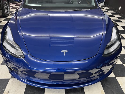 Front End Tesla Model 3 Paint Protection Film (PPF) With Ceramic Coating - We had a couple bring in two brand new Tesla Model 3's. Their main concern was applying a full front end paint protection film to protect against front end damage as well as applying a ceramic ir tint for heat reduction. They also requested a ceramic coating be applied to the rest of the car for the best protection possible. We completed the full front end on these two Tesla Model 3's with our silver (5yr) ceramic pro package. Our kavaca ceramic ir tint selected was 20% all around for a nice even look. If you examine our edges closely you can see that our edges are wrapped where possible or brought very close to the edge. This is done to ensure a quality long lasting install and a seamless one! No visible stretch marks are visible and it comes backed with our shop warranty! Are you on the market looking to protect your Tesla or other car with the best the industry has to offer, message us or give us a call to discuss options. Thank you.