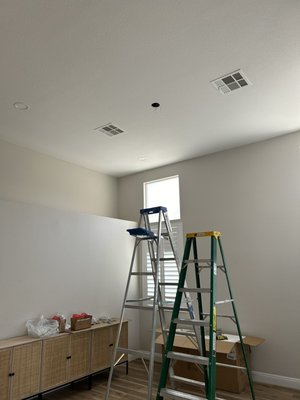 Electrical - Dinning room needed wires ran above attic and electrical box installed to mount chandelier. Electrical - Dinning room needed wires ran above attic and electrical box installed to mount chandelier.