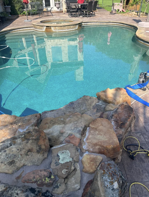 Tile & Stone Calcium Removal - Pool renovations, pool remodeling, and removal of calcium on tile and stone.
