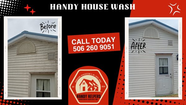 Handy House Wash - Is your siding and gutter line full of black mold and algae, Handy Helpers has the solution for you. We also can solve all of your gutter cleaning and yard maintenance issues. Property management we do that as well, give us a call today!