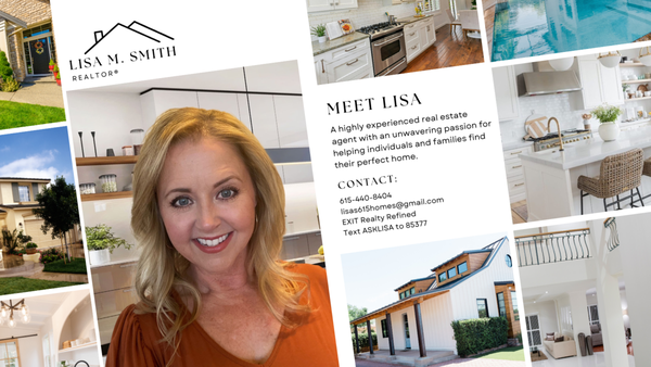 ABOUT LISA - Meet Lisa M. Smith – Your Trusted Middle Tennessee REALTOR®
With a Business Degree from Averett University and a diverse background spanning mortgage, real estate law, property management, and her own organizing business, Lisa M. Smith brings a rich tapestry of experience to her work in real estate. Since launching her career in 2015, Lisa has become a top-performing REALTOR®, earning multiple awards for both sales excellence and outstanding customer service. 
Specializing in first-time homebuyers, relocation clients, downsizing, upsizing, sellers, and investors, Lisa provides personalized, step-by-step support throughout the entire buying or selling journey. Having relocated several times herself, she intimately understands the challenges and emotions involved—and works tirelessly to make the transition smooth and stress-free.
Lisa holds the Accredited Buyer’s Representative (ABR) designation and is deeply committed to her community through outreach programs and regular charitable donations. Her love for Middle Tennessee shines through in her enthusiasm for the area’s community feel, lakes, mountains, vibrant activities, and kind-hearted people.
A lifelong advocate for exceptional service, Lisa’s previous role as a customer service instructor informs her client-first approach: responsive, proactive, and available. Sellers benefit from her strategic guidance on staging and marketing to maximize value, while buyers gain a trusted advisor who takes the time to truly understand their goals.
Outside of real estate, Lisa enjoys gardening, time with family and friends, and the company of her beloved pets—two dogs and two cats who keep her smiling every day.
Whether you're buying, selling, investing, or relocating, Lisa M. Smith is the agent who blends professional expertise with genuine care—and she'll be with you every step of the way.