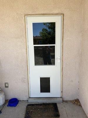 Security door - Installed security door with doggy door so pets can come in and out when pleased Security door - Installed security door with doggy door so pets can come in and out when pleased