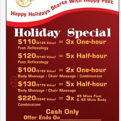 Holiday Specials! - The holidays are here! Make sure that you are relaxed during this hectic time. Come and stop by today!