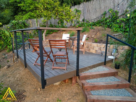 Deck construction - Hill side back yard Deck build - New grading steps