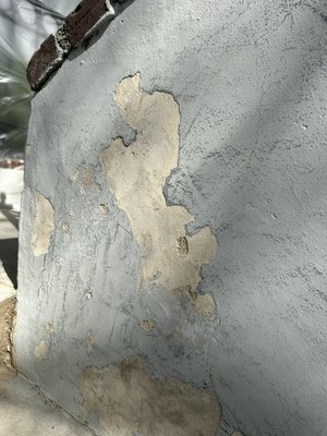Stucco and paint residential stairway - Stucco repair and paint to stair way and refresh fence condition Stucco and paint residential stairway - Stucco repair and paint to stair way and refresh fence condition