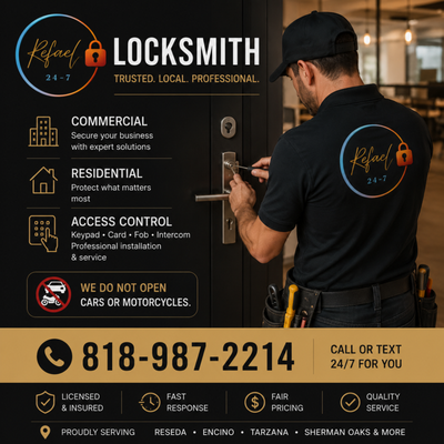 Refael 24/7 Locksmith - We do not open cars or motorcycles Refael 24/7 Locksmith - We do not open cars or motorcycles